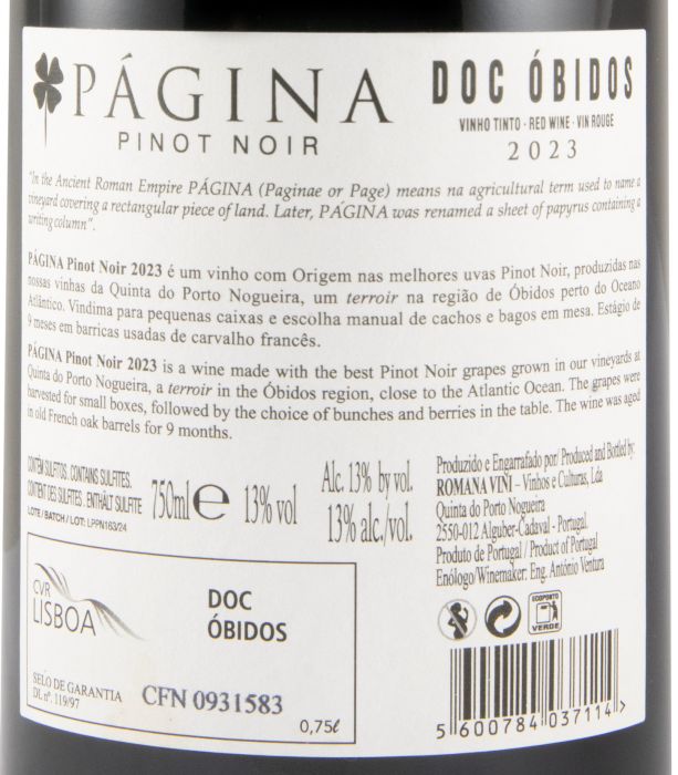 2023 Página Pinot Noir red