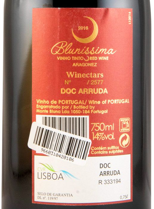 2016 Monte Bluna Bluníssima tinto