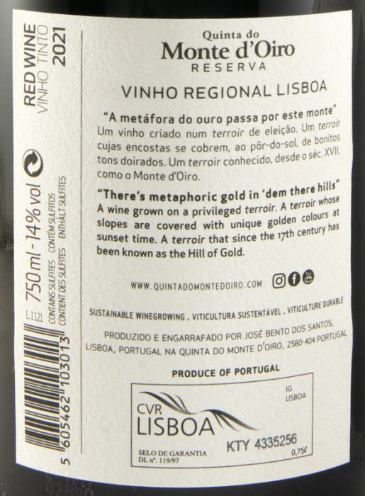 2021 Quinta do Monte d'Oiro Reserva tinto