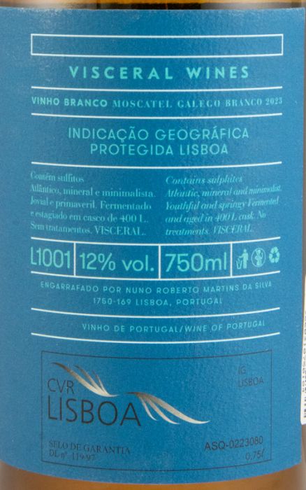2023 Visceral Wines Moscatel Galego branco