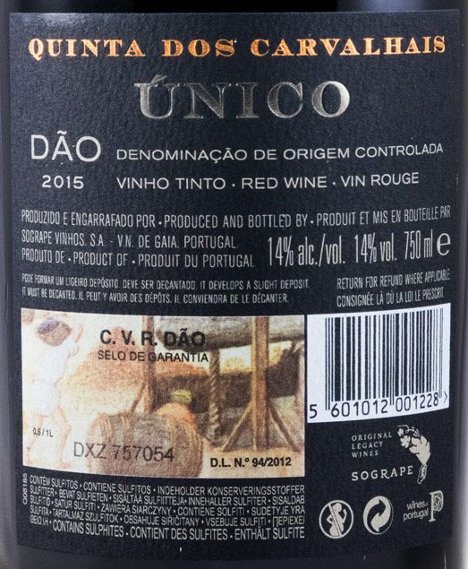 2015 Quinta dos Carvalhais Único red