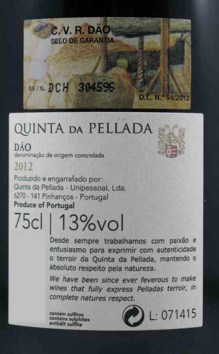 2012 Quinta da Pellada red