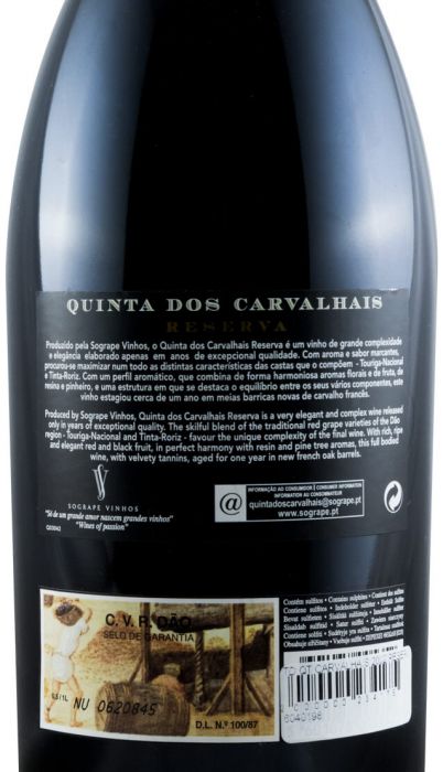 2002 Quinta dos Carvalhais Reserva tinto