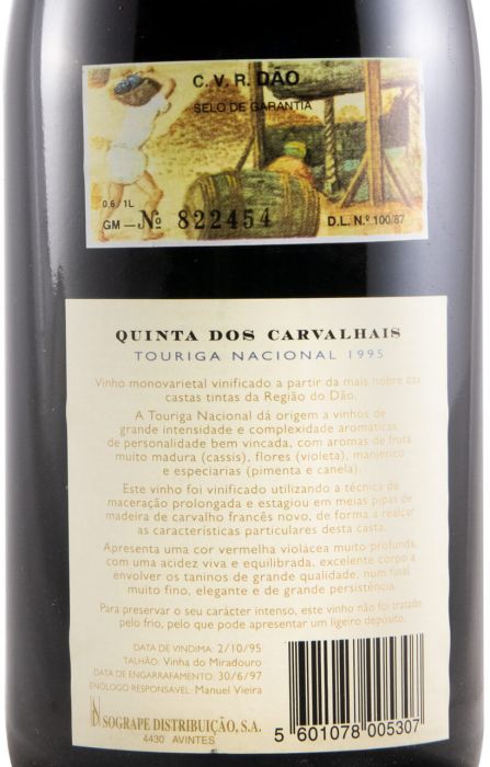 1995 Quinta dos Carvalhais Touriga Nacional tinto