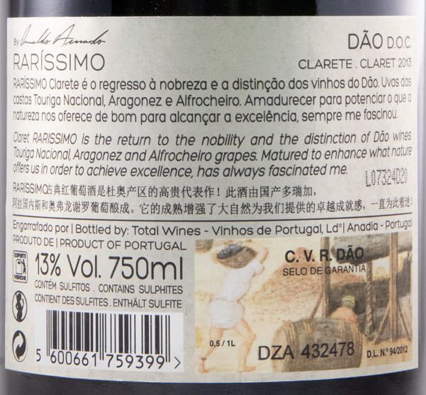 2013 Clarete Dão Raríssimo by Osvaldo Amado tinto