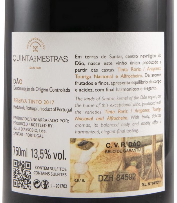 2017 Quinta das Mestras Reserva Oaked Limited Edition Joaquim red