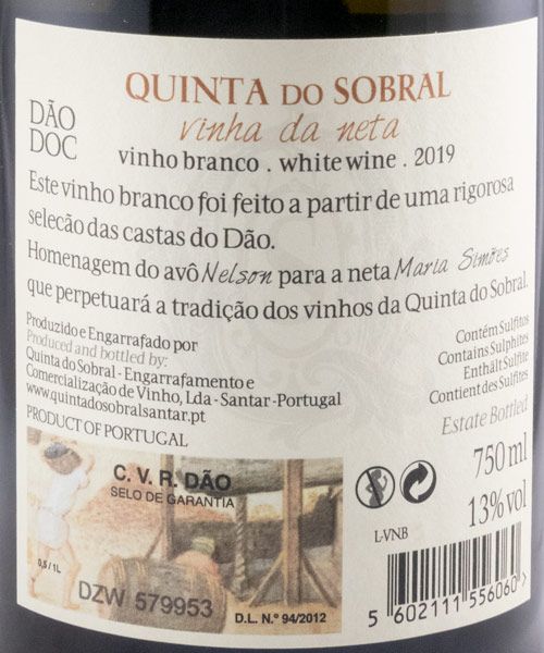 2019 Quinta do Sobral Vinha da Neta white
