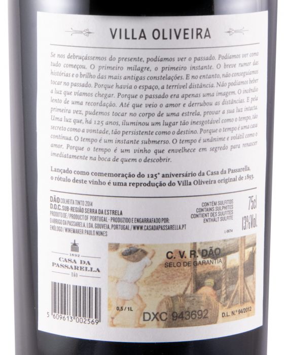 2014 Casa da Passarella Villa Oliveira 125 Years Edition red