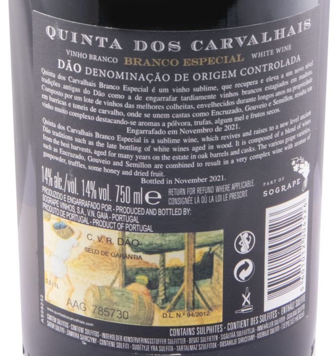 Quinta dos Carvalhais Branco Especial white (bottled in 2021)