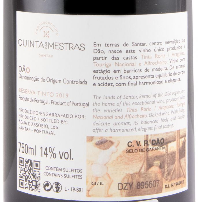 2019 Quinta das Mestras Reserva Oaked Edição Limitada tinto