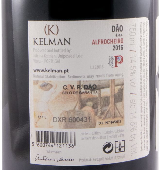 2016 Kelman Alfrocheiro tinto