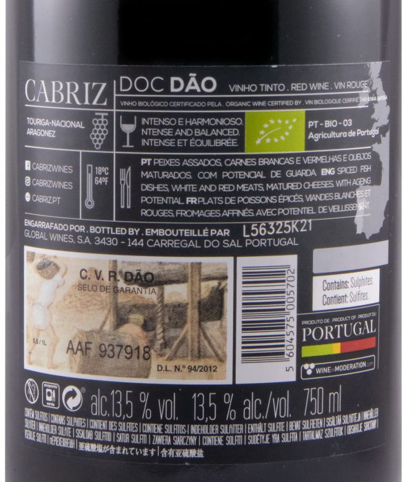 2018 Cabriz biológico tinto