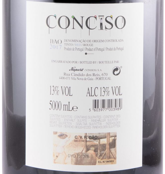 2017 Niepoort Conciso tinto 5L