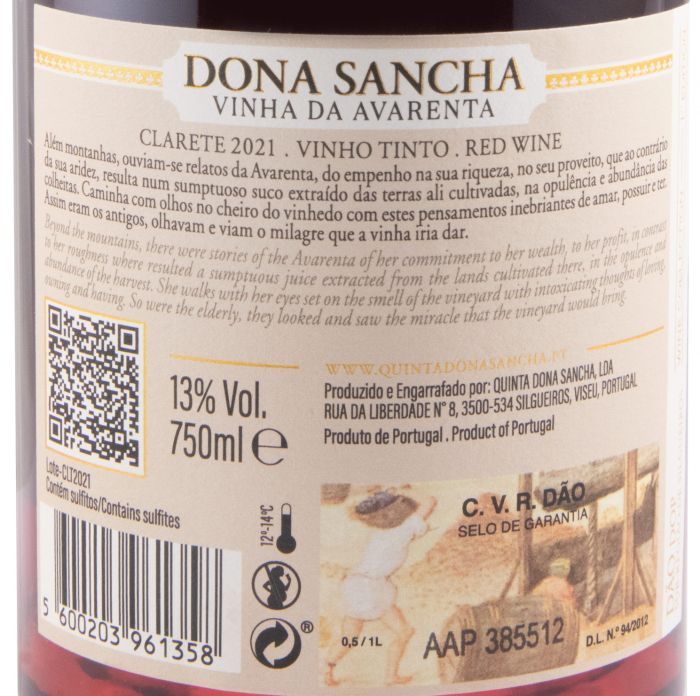 2021 Clarete Dona Sancha Vinha da Avarenta