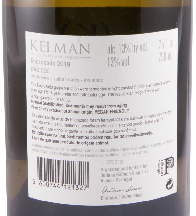 2019 Kelman Barrel Fermented Encruzado white