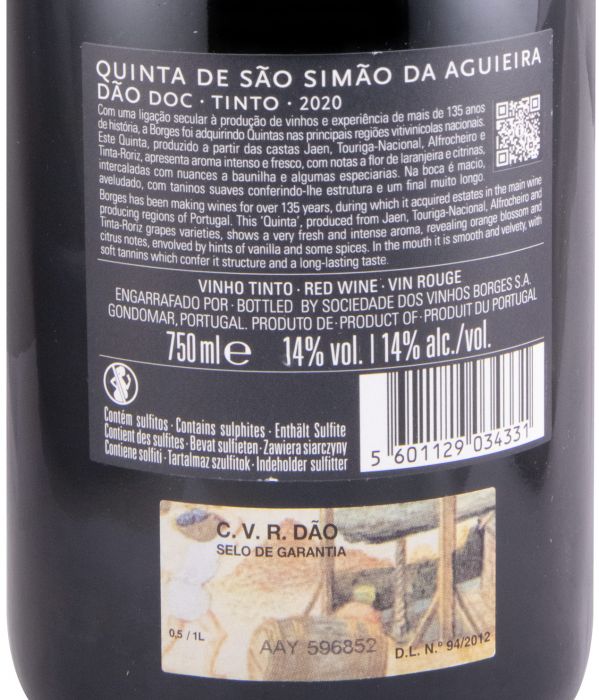 2020 Borges Quinta de São Simão da Aguieira tinto