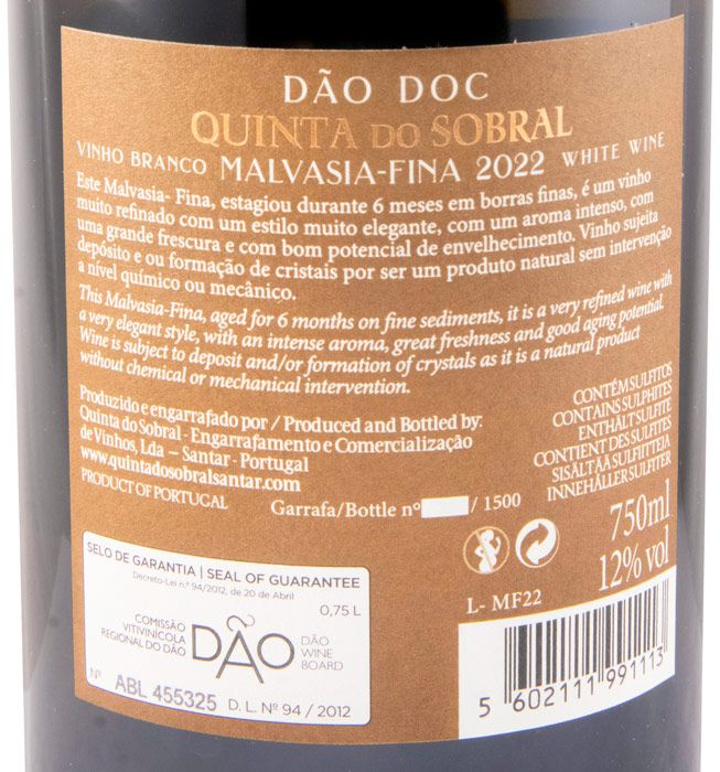 2022 Quinta do Sobral Malvasia Fina branco