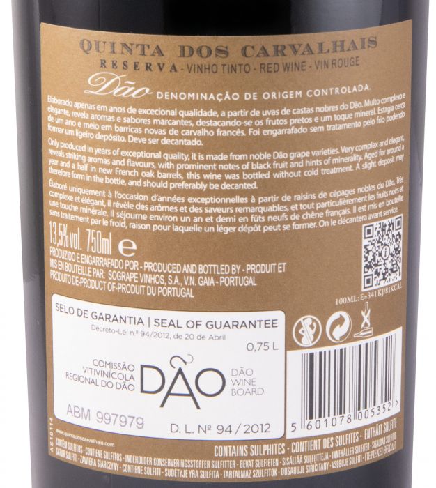 2020 Quinta dos Carvalhais Reserva tinto