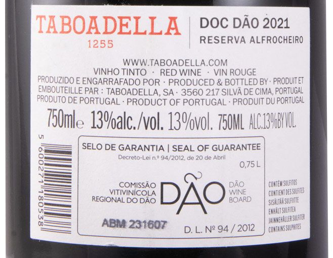 2021 Taboadella Alfrocheiro Reserva tinto