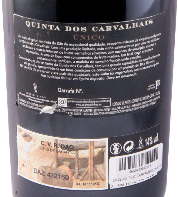 2009 Quinta dos Carvalhais Único red