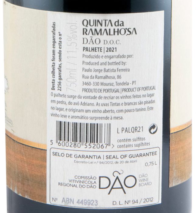 2021 Palhete Quinta da Ramalhosa
