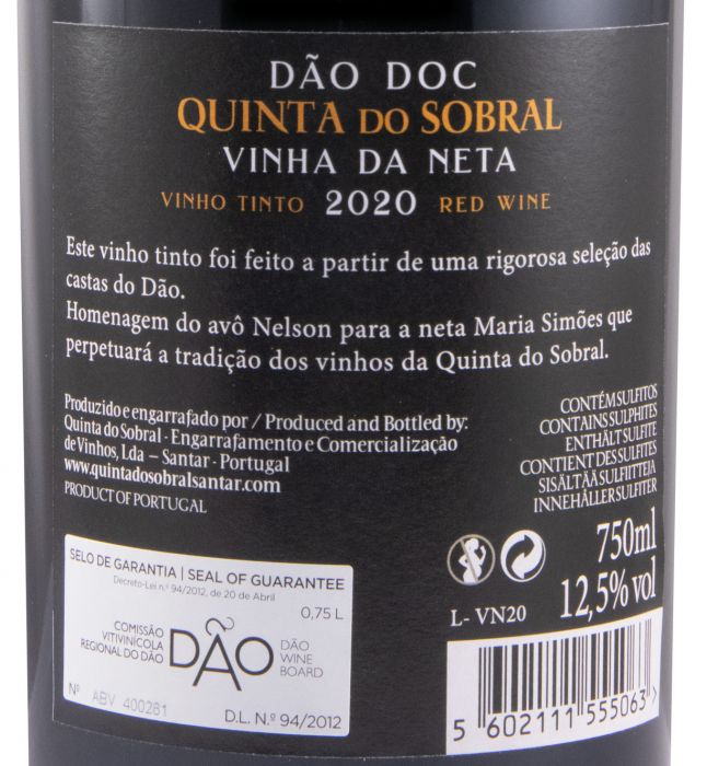2020 Quinta do Sobral Vinha da Neta red