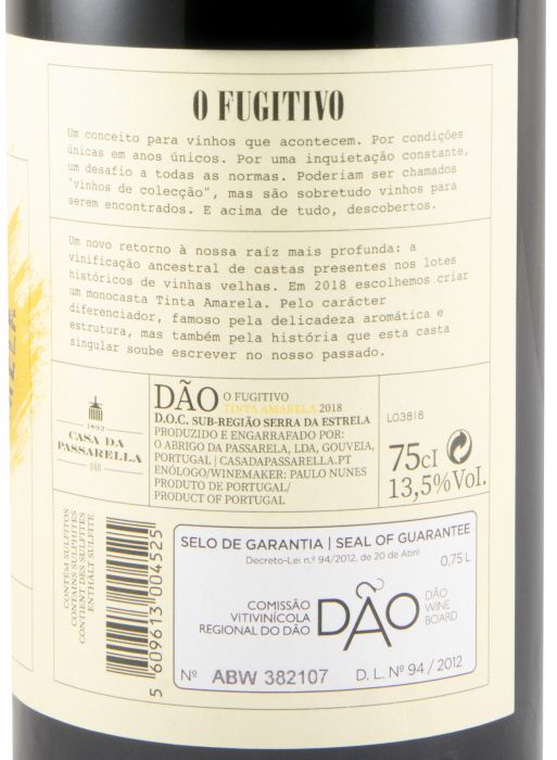 2018 Casa da Passarella O Fugitivo Tinta Amarela red