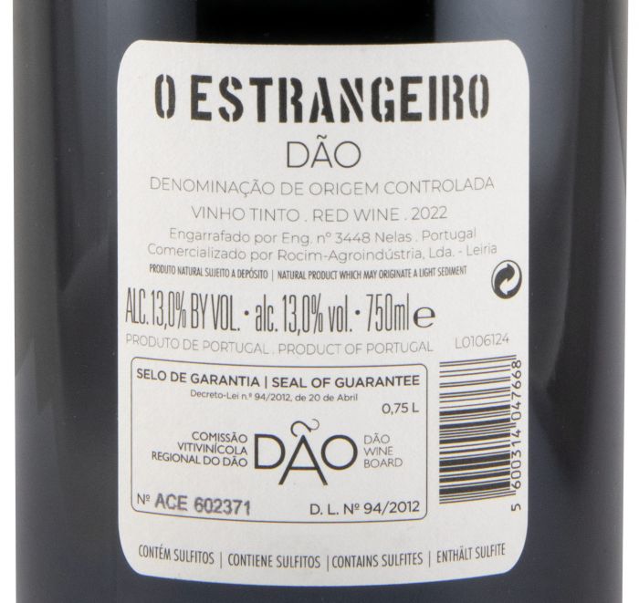 2022 O Estrangeiro tinto