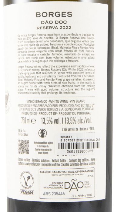 2022 Borges Dão Reserva branco
