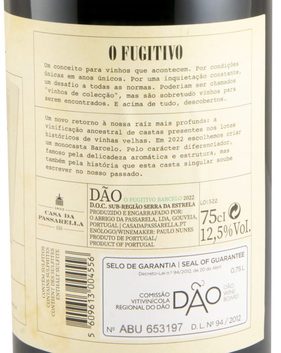 2022 Casa da Passarella O Fugitivo Barcelo branco