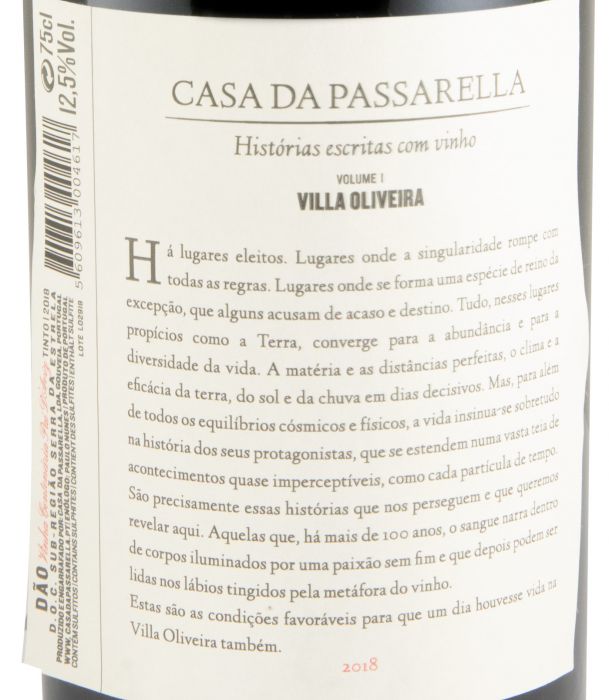 2018 Casa da Passarella Villa Oliveira Vinha Centenária Pai d'Aviz red