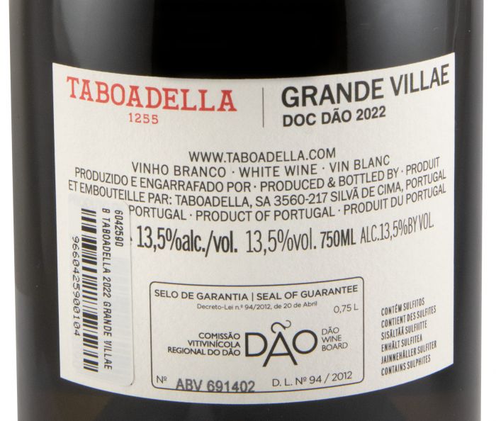 2022 Taboadella Grande Villae branco