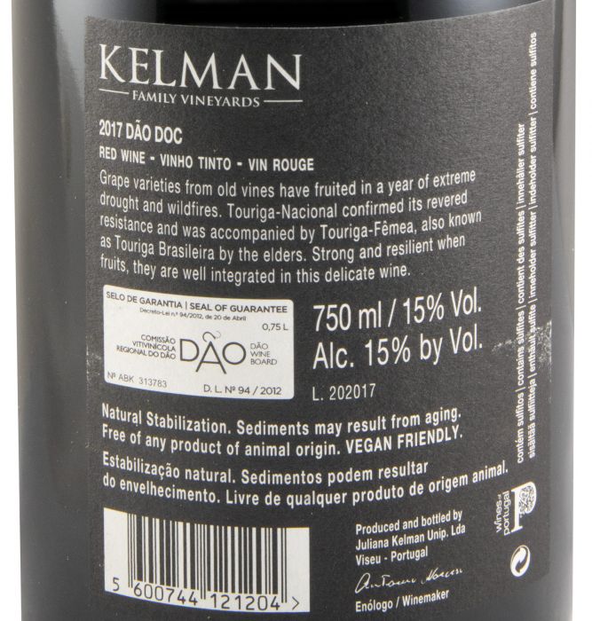 2017 Kelman As Tourigas Grande Reserva red