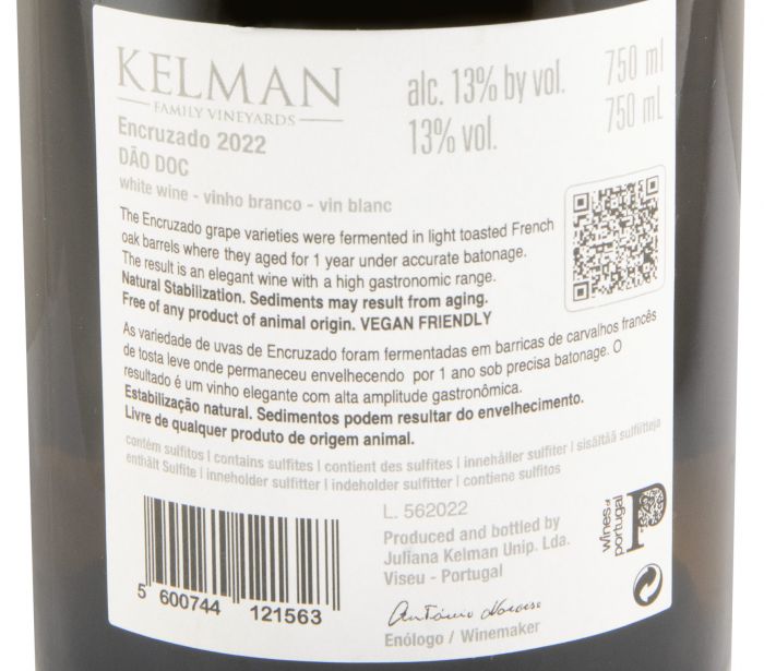 2022 Kelman Barrel Fermented Encruzado branco