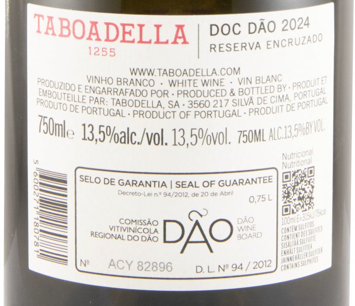 2024 Taboadella Encruzado Reserva branco