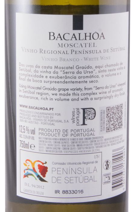 2019 Quinta da Bacalhôa Moscatel Graúdo branco