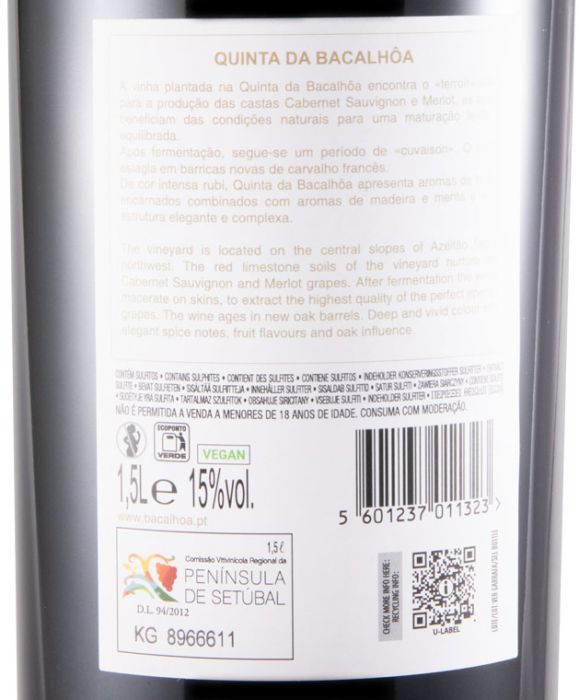 2018 Quinta da Bacalhôa Cabernet Sauvignon tinto 1,5L