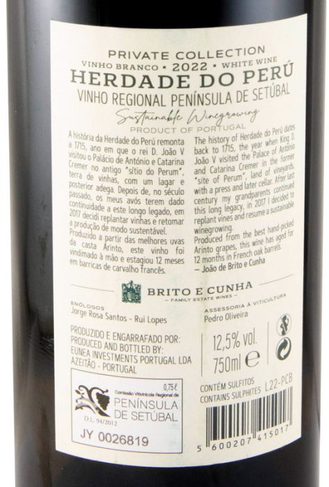2022 Herdade do Perú Private Collection branco