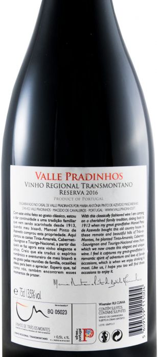2016 Valle Pradinhos Reserva red