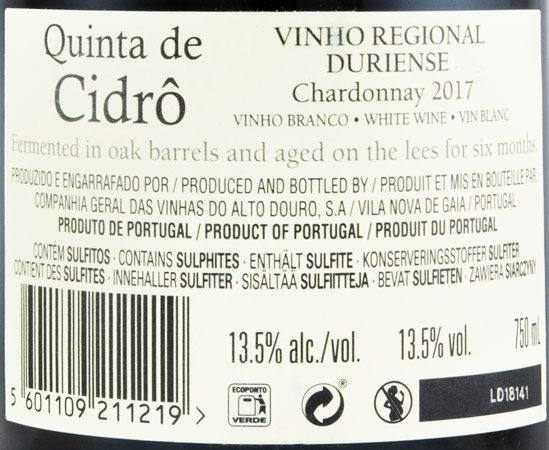2017 Quinta de Cidrô Chardonnay branco