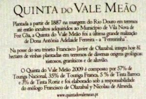 2009 Quinta do Vale Meão tinto