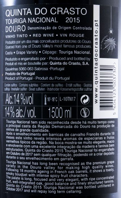 2015 Quinta do Crasto Touriga Nacional tinto 1,5L