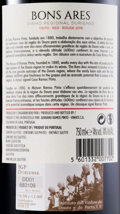 2015 Quinta dos Bons Ares red