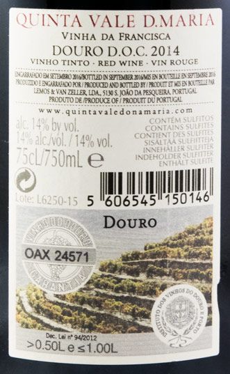 2014 Quinta Vale D. Maria Vinha da Francisca tinto