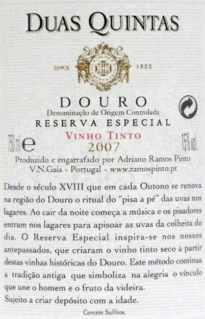 2007 Duas Quintas Reserva Especial tinto