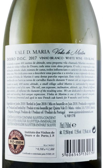 2017 Quinta Vale D. Maria Vinha do Martim white