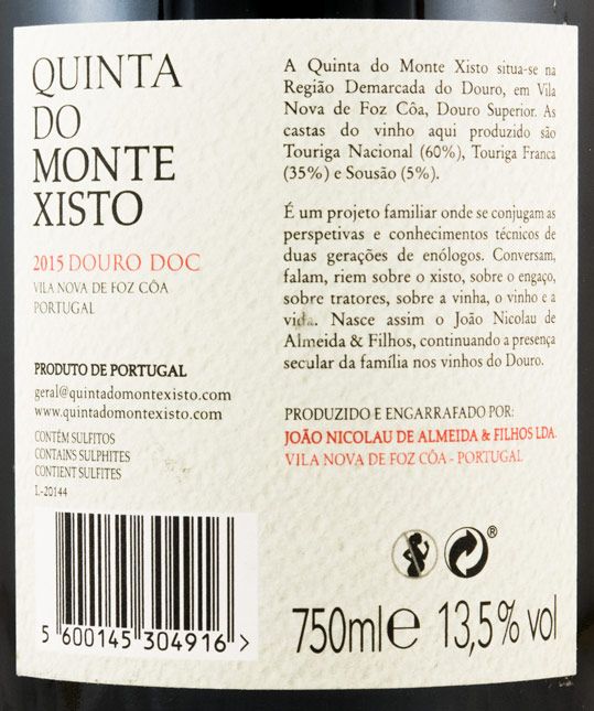 2015 Quinta do Monte Xisto red