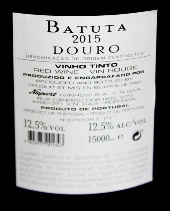 2015 Niepoort Batuta tinto 15L