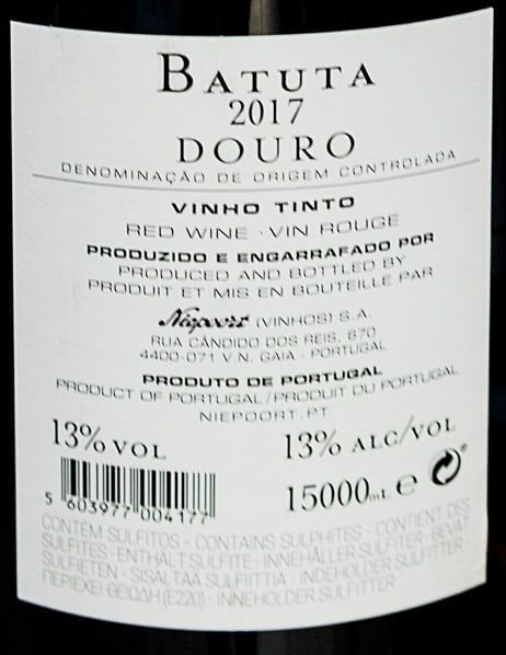 2017 Niepoort Batuta red 15L