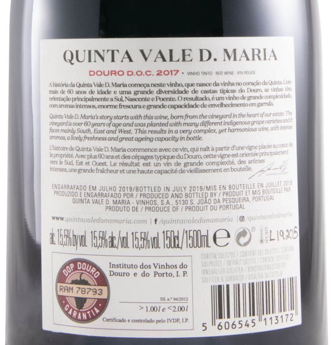 2017 Quinta Vale D. Maria red 1.5L